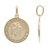 Italian 14k Yellow Gold Saint Christopher Medal Charm Pendant 17x15mm 2 grams