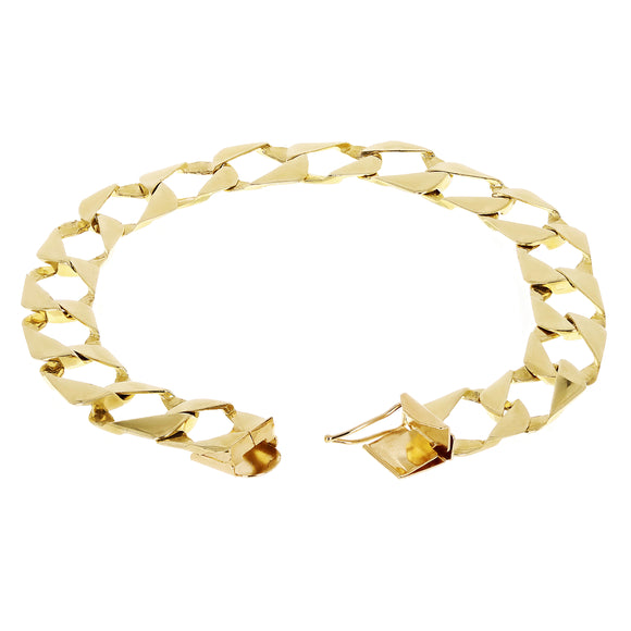 10k Yellow Gold Cuban Chain Link Bracelet 7