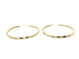 14k Yellow Gold Diamond Cut Round Endless Hoop Earrings 1.3" 1.6mm 2.5 grams