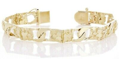 10k Yellow Gold Cuban Nugget Bracelet 7