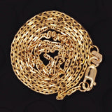 Italian 14k Yellow Gold Solid Anchor Cable Link Chain Necklace 16" 1.5mm 3.2 grams - 16" 3.2 grams