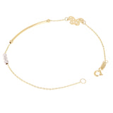 Italian 14k Yellow & White Gold Butterfly Charm Bar Link Bracelet 7.25" 1.5grams