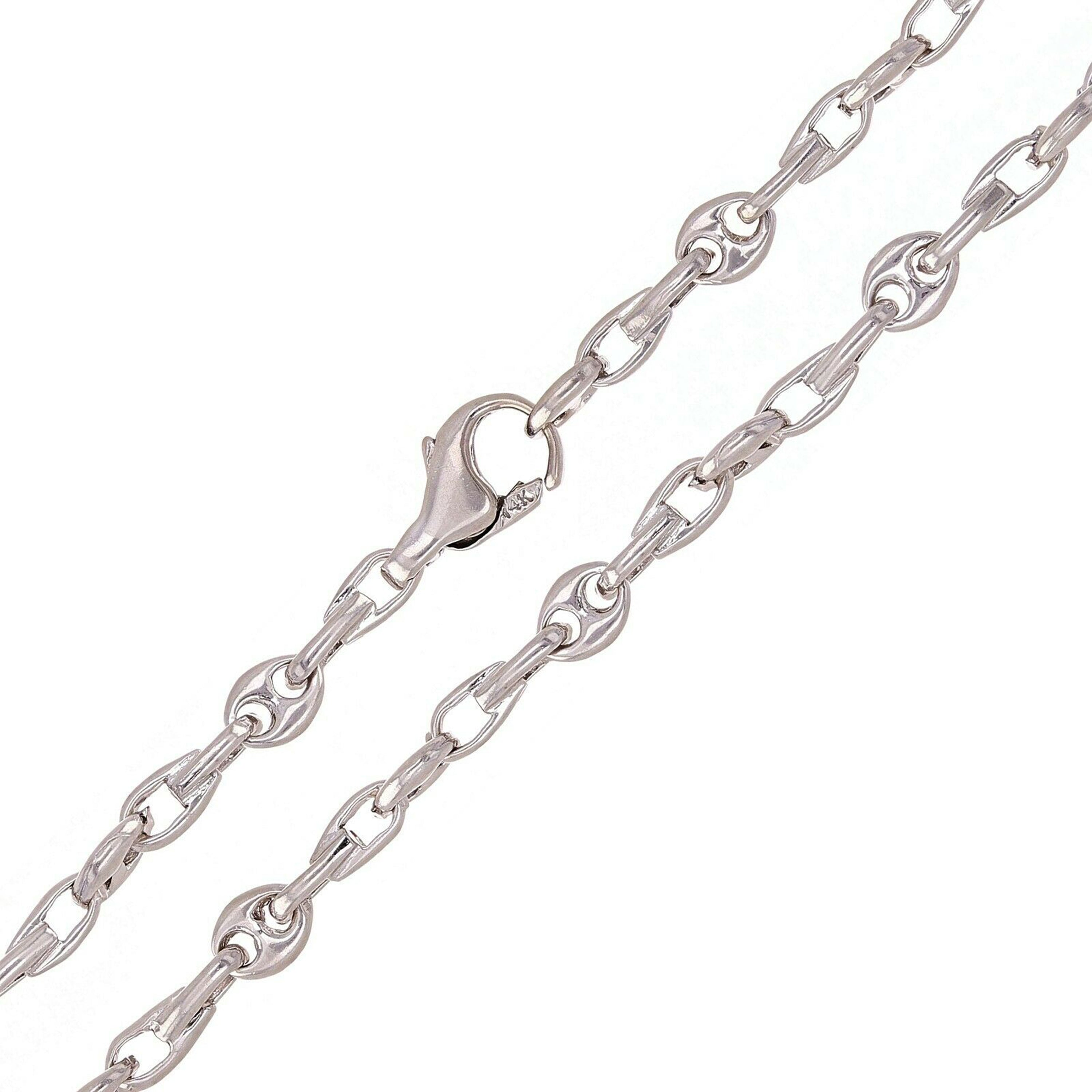 14k White Gold Solid Handmade Fashion Link Necklace 20" 4.2mm 18 grams - 20" 18 grams