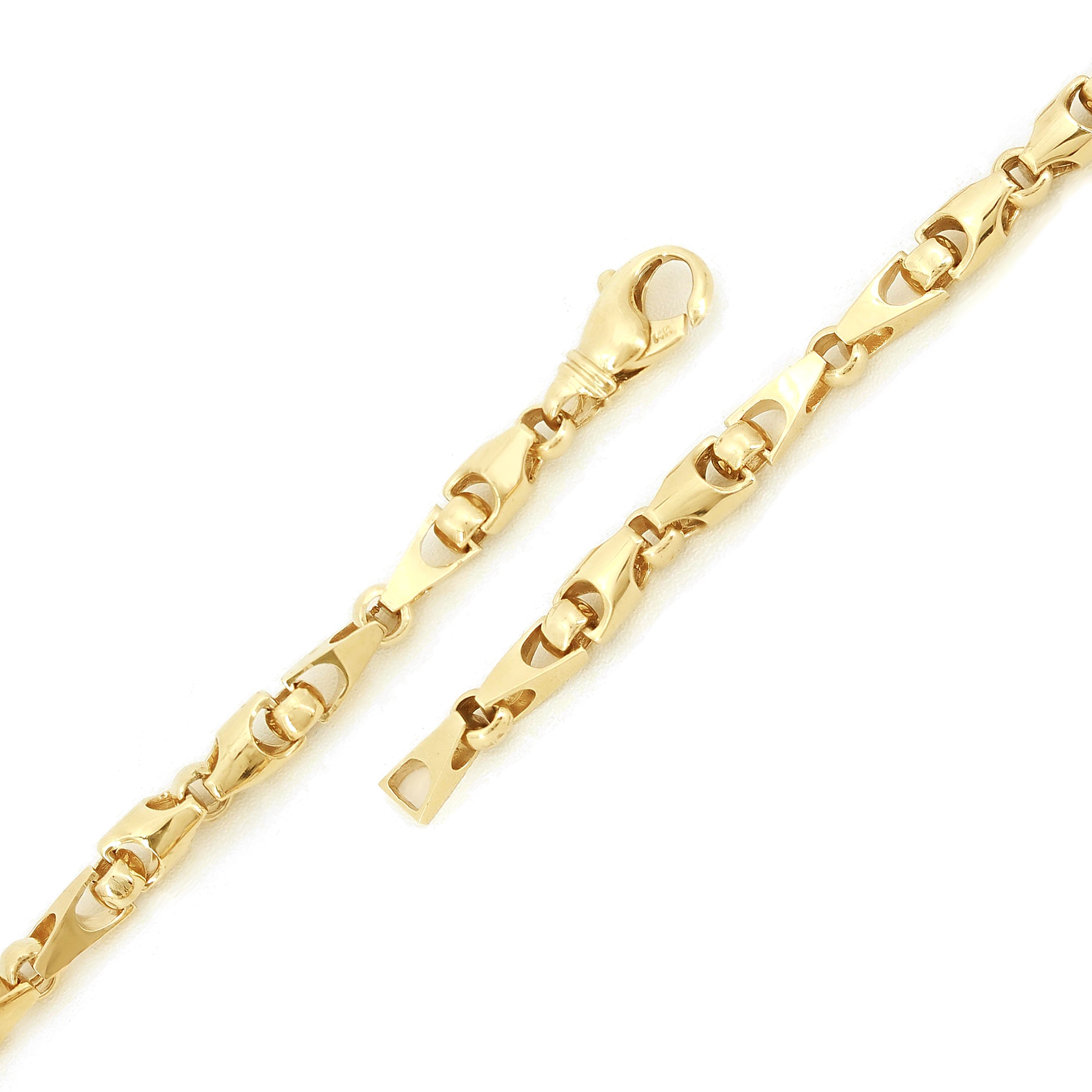 14k Yellow Gold Solid Handmade Fashion Link Bracelet 7" 6mm 19.8 grams - 7" 19.8 grams