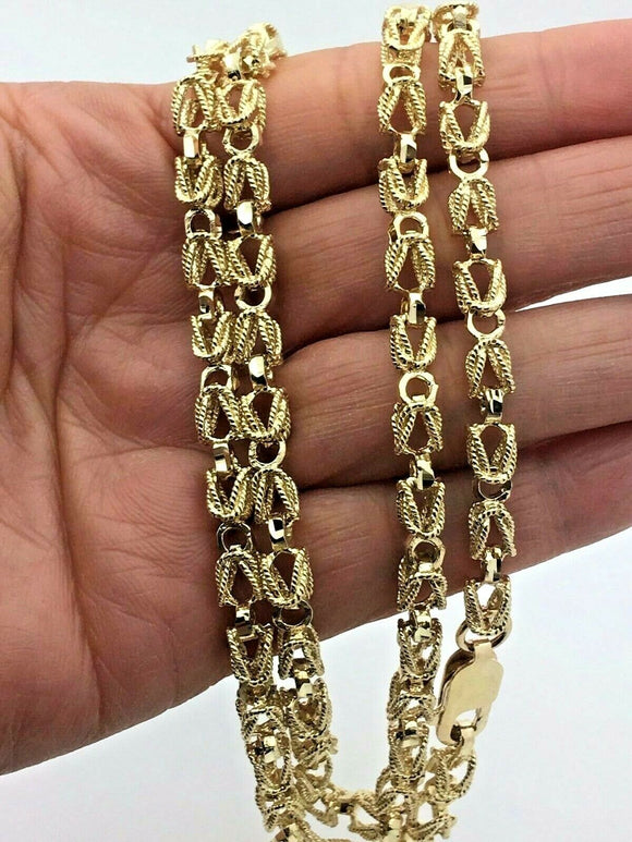Men's 10k Yellow Gold Turkish Link Chain Necklace 20