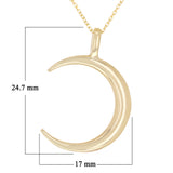 14k White Gold Crescent Moon Necklace 18" 3.3 grams - Yellow