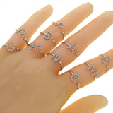 14k Yellow White or Rose Gold Diamond Initial Letter A to Z Ring Size 6