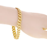 Italian 14k Yellow Gold Hollow Cuban Monaco Chain Bracelet 8" 9.3mm 12.5 grams