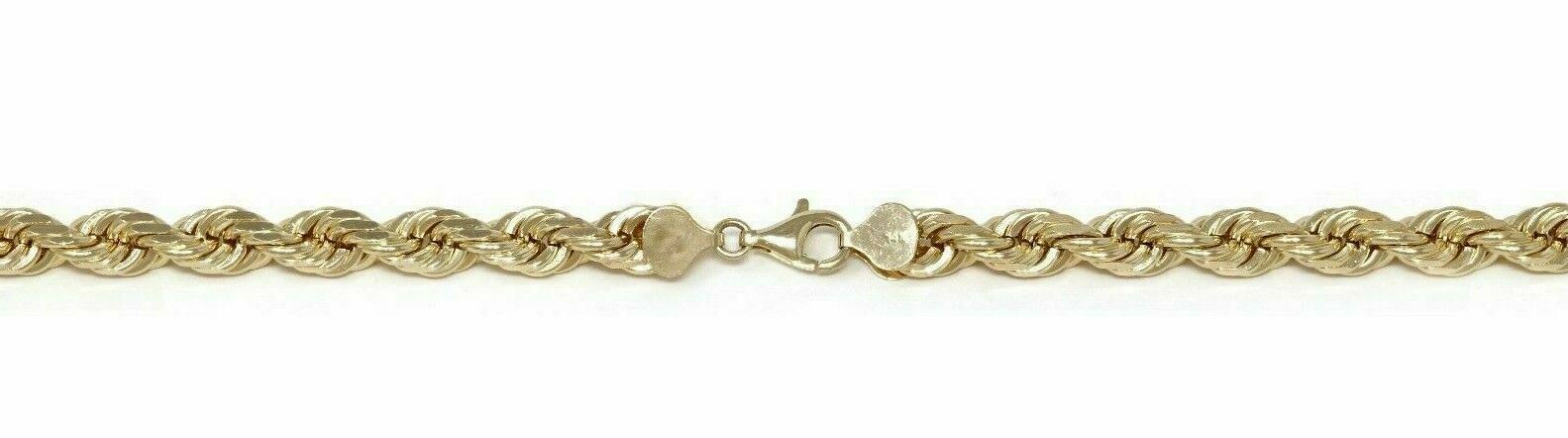 14k Yellow Gold Diamond Cut Rope Chain Necklace 22"  8mm 126.5 grams