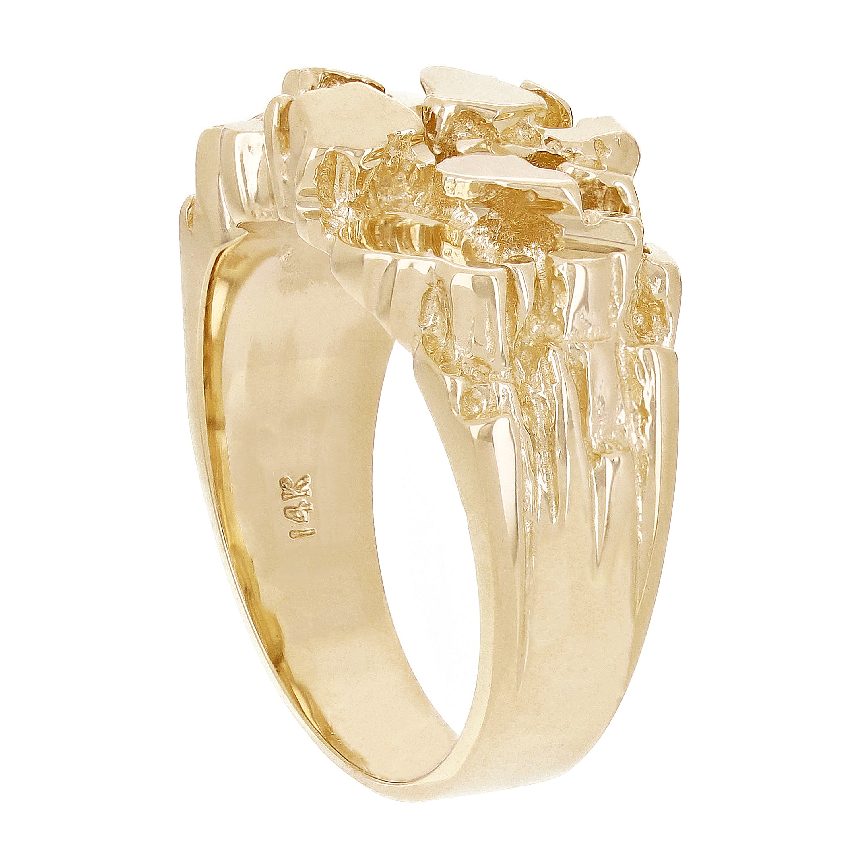 14k Yellow Gold Solid Chunky Nugget Ring Size 7.5 - 8mm 11.75 grams - Ring Size 7.5 11.75 grams