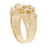 14k Yellow Gold Solid Chunky Nugget Ring Size 7.5 - 8mm 11.75 grams - Ring Size 7.5 11.75 grams
