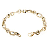 Italian 14k Yellow Gold Hollow Oval & Round Link Bracelet 8" 7.8mm 5 grams