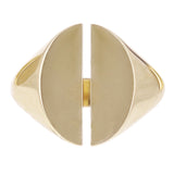 14k Yellow Gold Open Oval Geometric Ring Size 8 16.5mm 12.3 grams