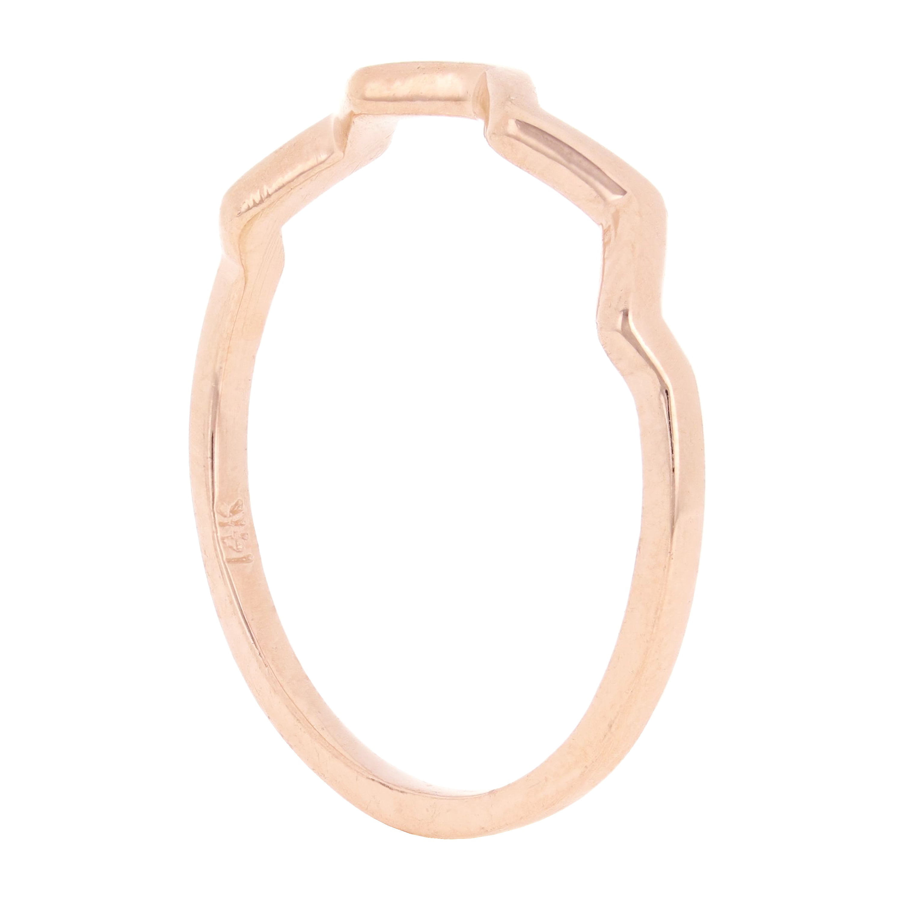 14k Rose Gold Stackable Wave Ring 1.4 grams Size 6.75 - Rose