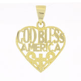 14k Yellow Gold Cross Religious Charm Pendant 1" 1.4 grams - Yellow