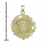 14k Yellow Gold Solid Nugget Lion Face Charm Pendant 6.5 grams