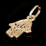 14k Yellow Gold Small Hamsa Hand of Fatima Charm Pendant 0.8 grams