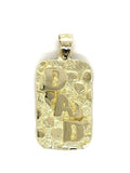 10k Yellow Gold Solid DAD Nugget Pendant Rectangle Charm 2.7 grams