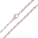 14k White Gold Handmade Fashion Link Necklace 18" 3mm 20.7grams - White
