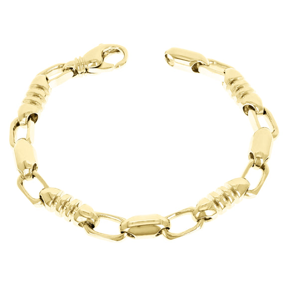 10k Yellow Gold Solid Handmade Fashion Link Bracelet 7