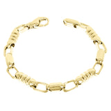 14k Yellow Gold Solid Handmade Fashion Link Bracelet 7" 6.9mm 30.5 grams - 7" 30.5 grams