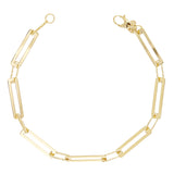 Italian 14k Yellow Gold Paper Clip Link Necklace, Bracelet & Earrings Set 16.4 grams
