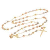 Italian 14k Yellow Gold Miraculous Medal Rosary Chain Necklace 24" 4mm 8.7 grams