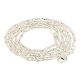 Italian 14k White Gold Solid Diamond Cut Raso Chain Necklace 16" 1.4mm 5.9 grams - 16" 5.9 grams