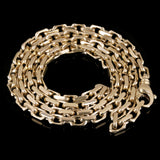 14k Yellow Gold Solid Handmade Fashion Link Chain Necklace 20" 4.8mm 53 grams - 20"