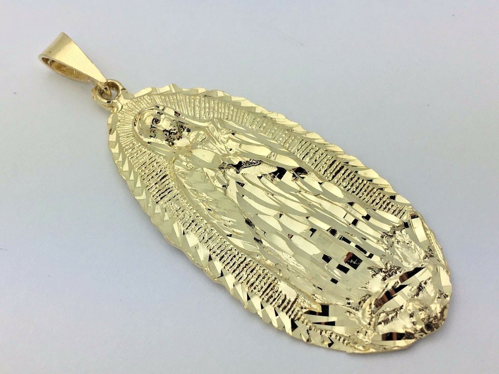 10k Yellow Gold Virgin Mary Lady of Guadalupe Religious Charm Pendant 8.5 grams