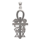 14k White Gold Interfaith Pendant Unity Multi Faith Charm 1.7" 5.7 grams - White
