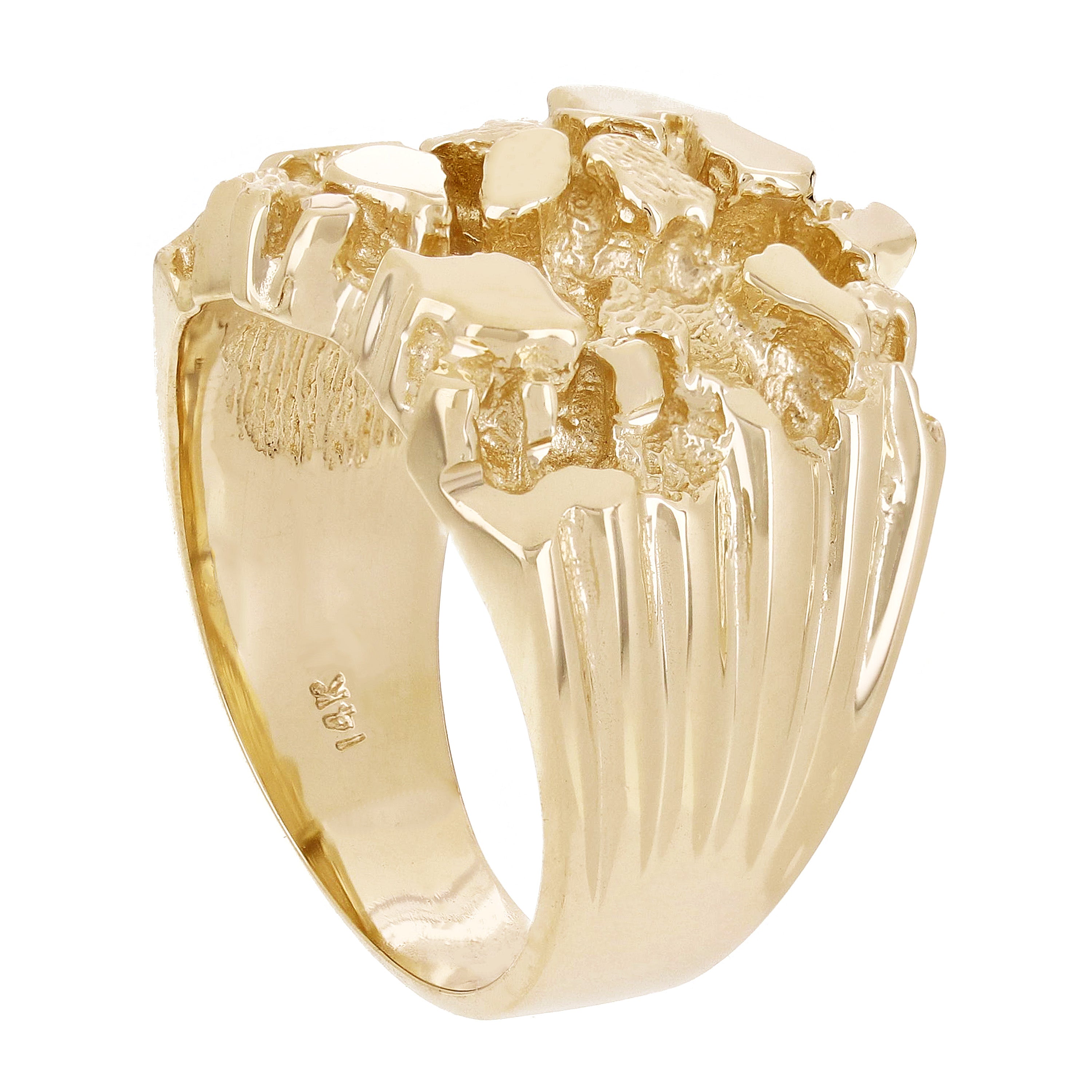 Men's 14k Yellow Gold Solid Nugget Ring Size 11 - 19.5mm 18.1 grams - Ring Size 11