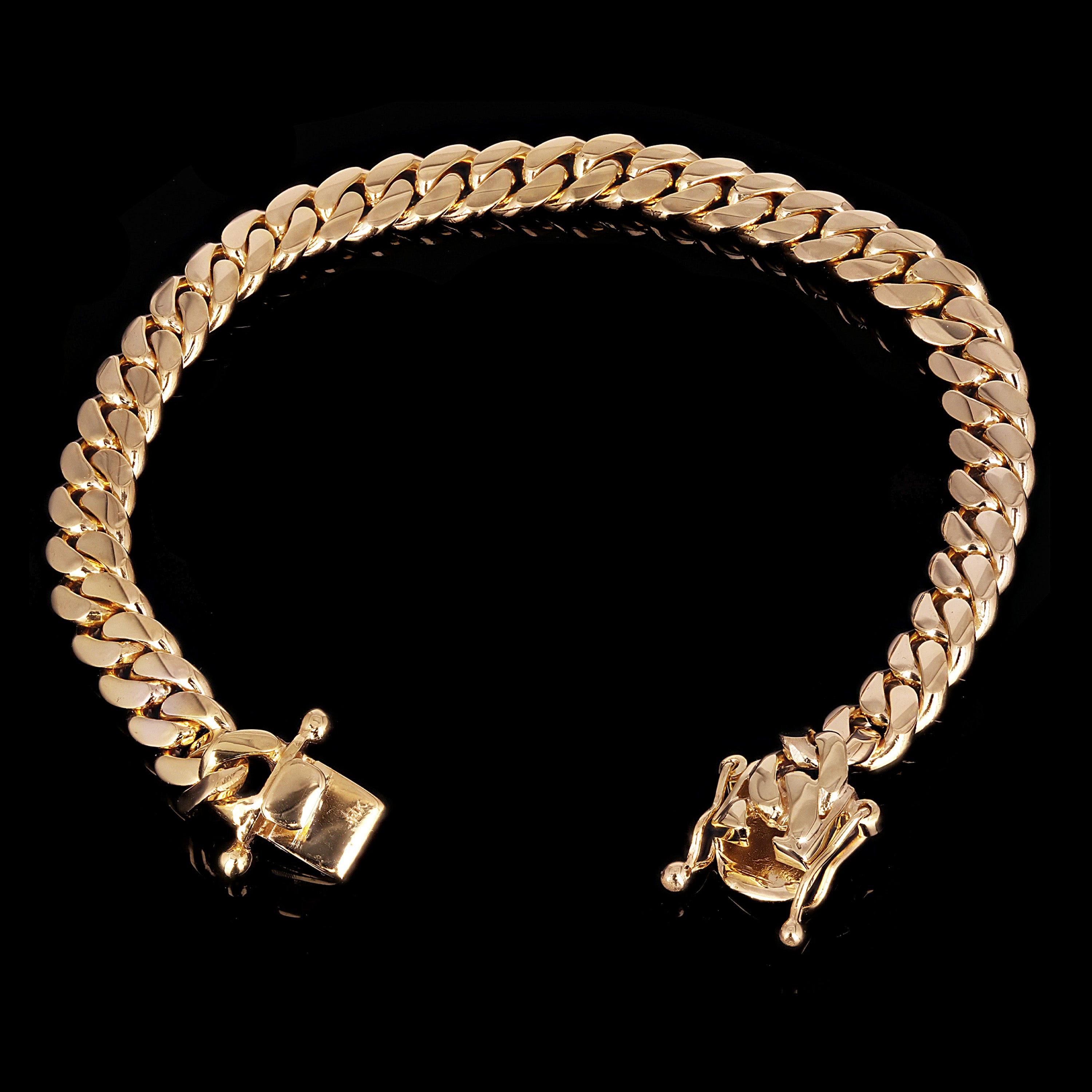 Men's 14k Yellow Gold Solid Miami Cuban Chain Bracelet 8.5" 9mm 50.2 grams