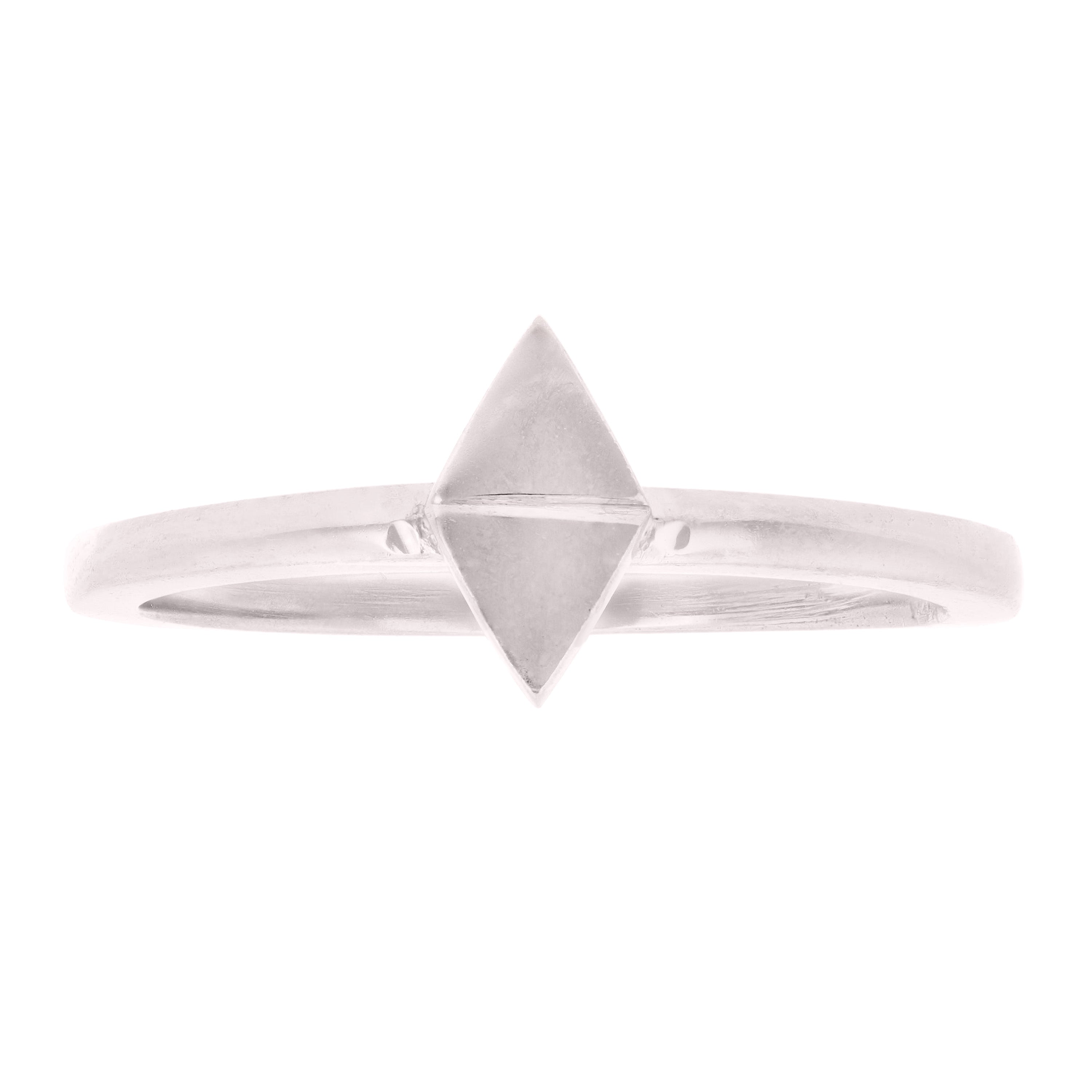 14k White Gold Geometric Triangle Stackable Ring 2 grams Size 6.5 - White