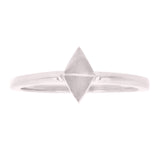 14k White Gold Geometric Triangle Stackable Ring 2 grams Size 6.5 - White