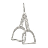 14k White Gold Solid Horse Step Up Stirrup Horse Pendant 1.1 grams - White