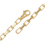 10k Yellow Gold Solid Handmade Rectangle Link Chain Bracelet 7" 5.5mm 15.8 grams - 7" 15.8 grams