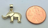 14k Yellow Gold High Polish Good Luck Charm 3D Elephant Pendant 2.7 grams