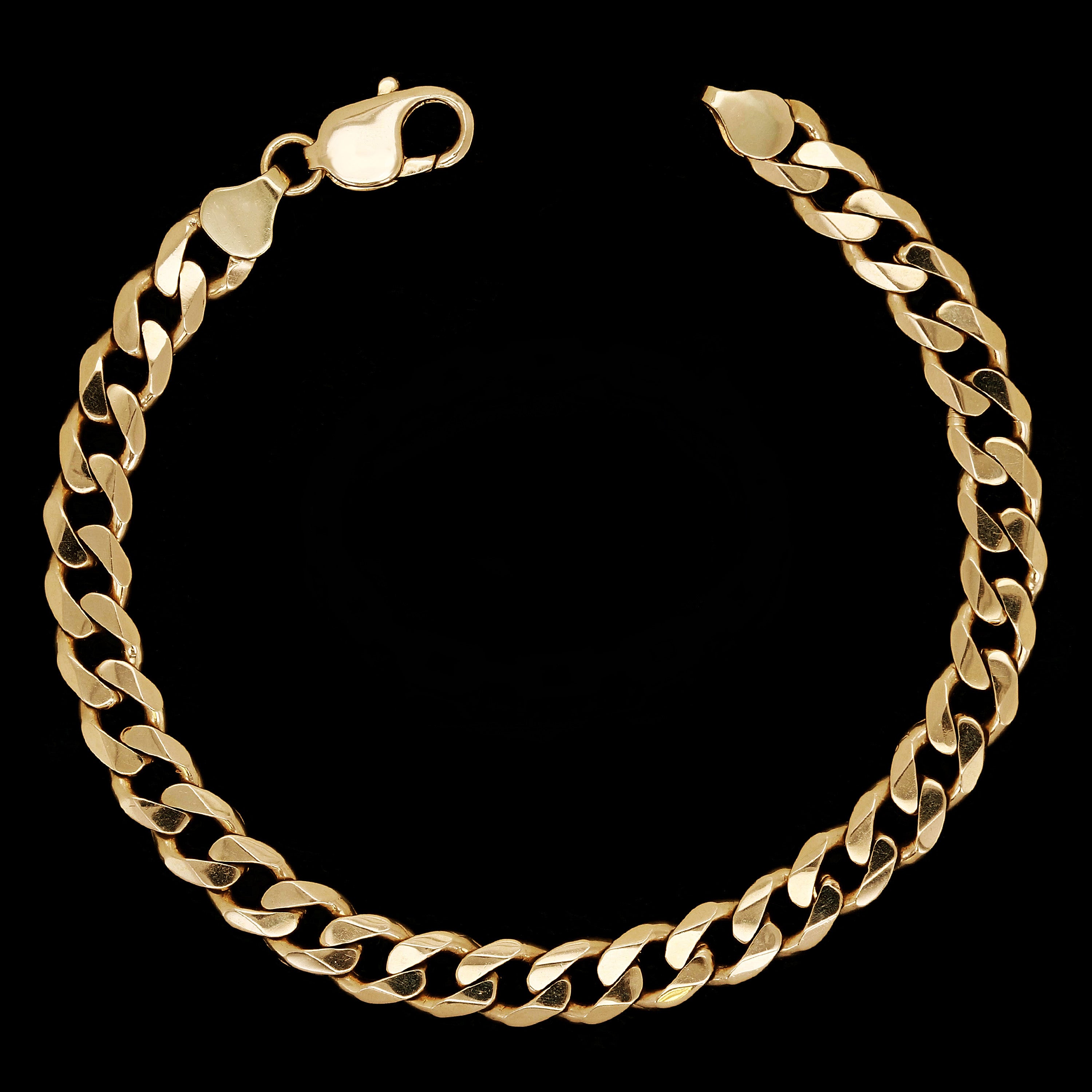10k Yellow Gold Solid Curb Cuban Link Chain Bracelet 7" 7.8mm 18.4 grams - 7" 18.4 grams
