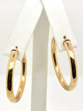925 Sterling Silver Gold Plated Hoop Loop Hollow Earrings 1.35" 3.75mm 4.6 grams