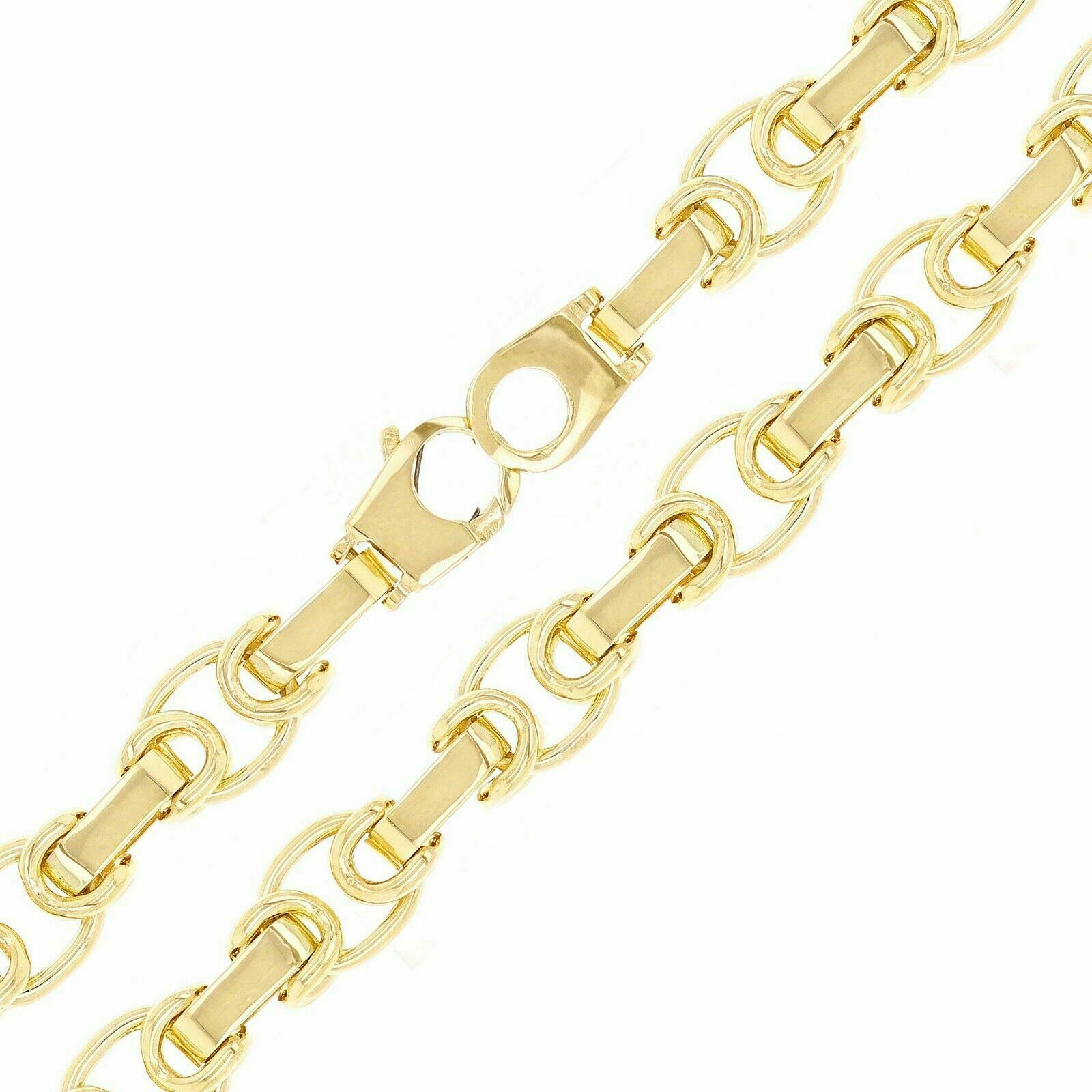 14k Yellow Gold Solid Handmade Fashion Link Chain Necklace 10.5mm 20" 100 grams - Yellow,20"