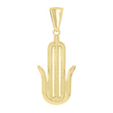 14k Yellow Gold Hamsa Charm Pendant 1.5" 3.7 grams