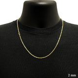 10k Yellow Gold Solid Diamond Cut Rope Chain Necklace 18" - 24" 2mm
