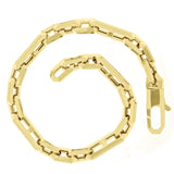 Italian 14k Yellow Gold Mariner Paper Clip Link Chain Bracelet 8" 6.1mm 9 grams