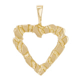 14k Yellow Gold Nugget Heart Charm Pendant 2.3 grams