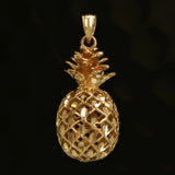 14k Yellow White or Rose Gold 3D Hawaiian Fruit Pineapple Charm Pendant 8.8 grams