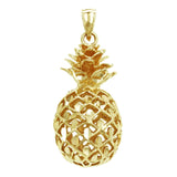 14k Yellow White or Rose Gold 3D Hawaiian Fruit Pineapple Charm Pendant 8.8 grams