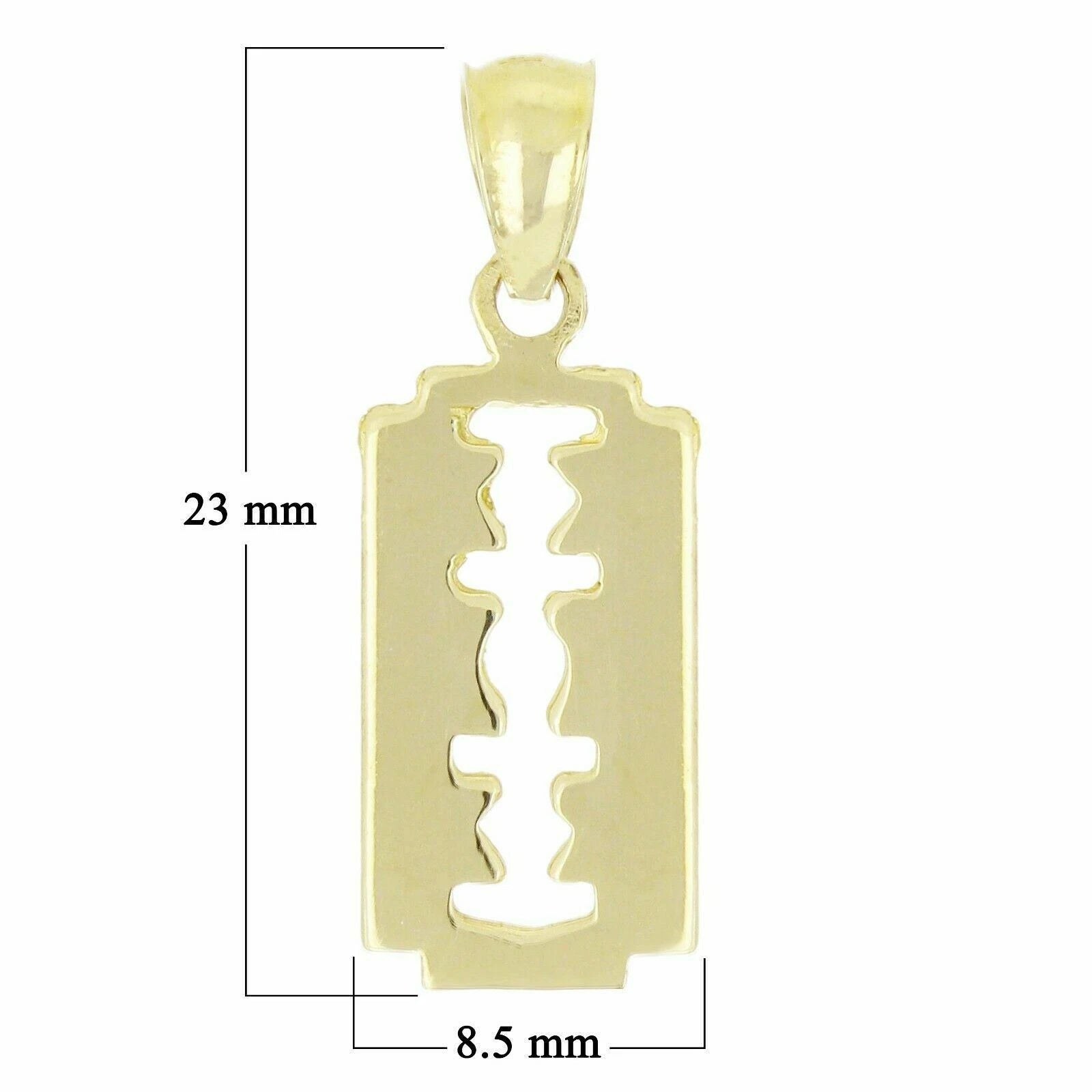 14k Yellow Gold Razor Blade Charm Pendant 1.1 grams