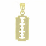 14k Yellow Gold Razor Blade Charm Pendant 1.1 grams
