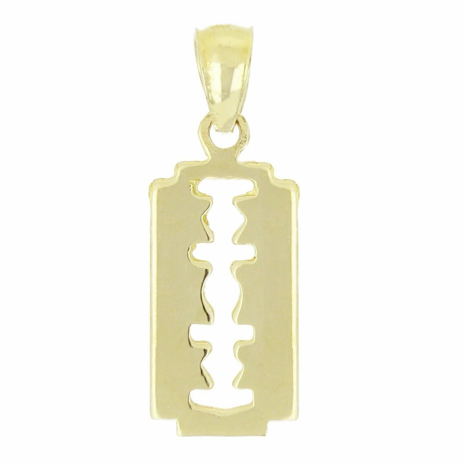 14k Yellow Gold Razor Blade Charm Pendant 1.1 grams